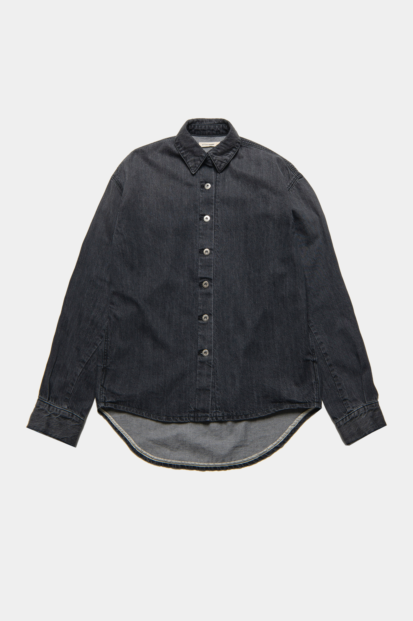 Oversized Denim Shirt Jacket Gray