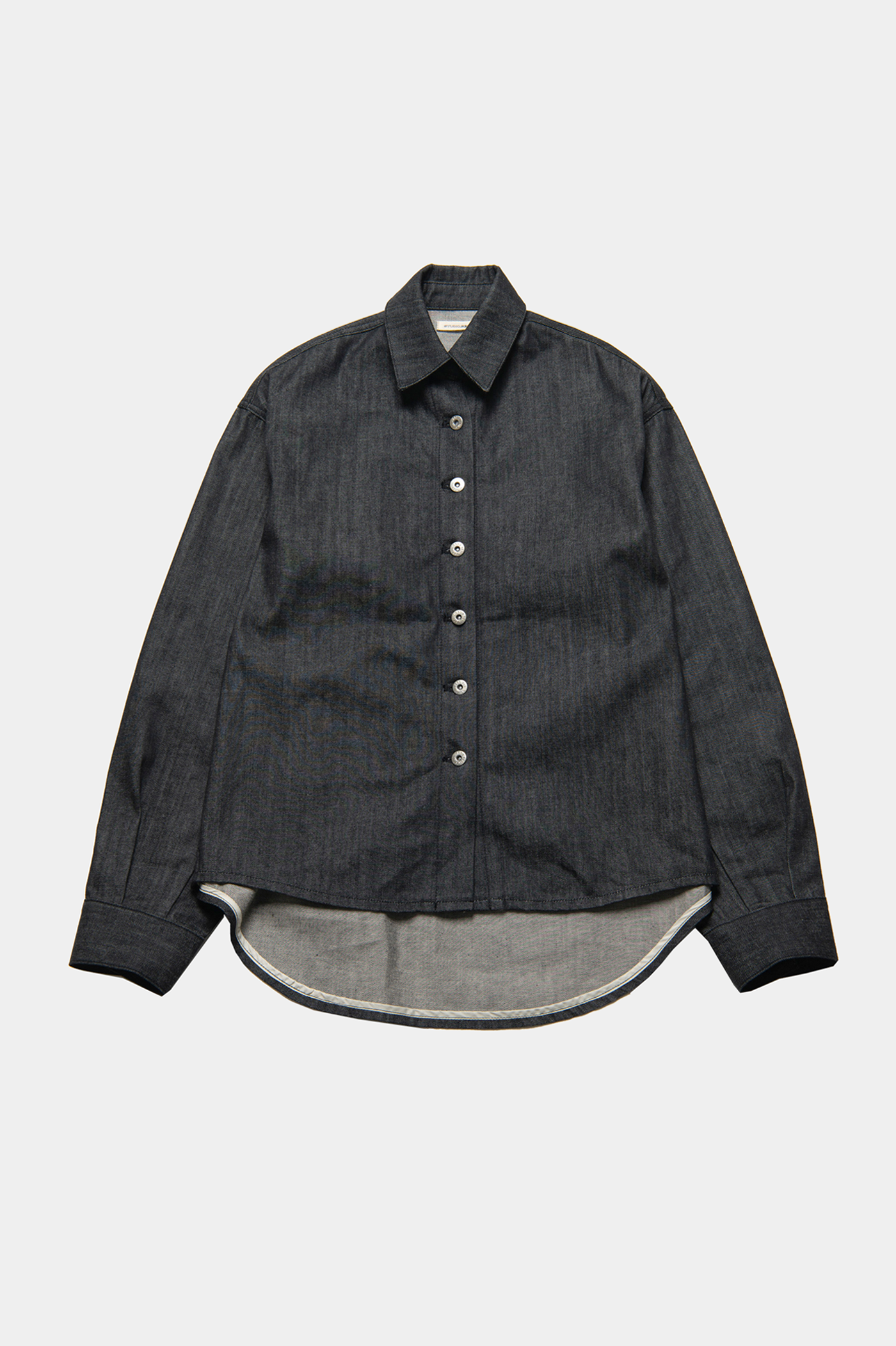Oversized Denim Shirt Jacket Black