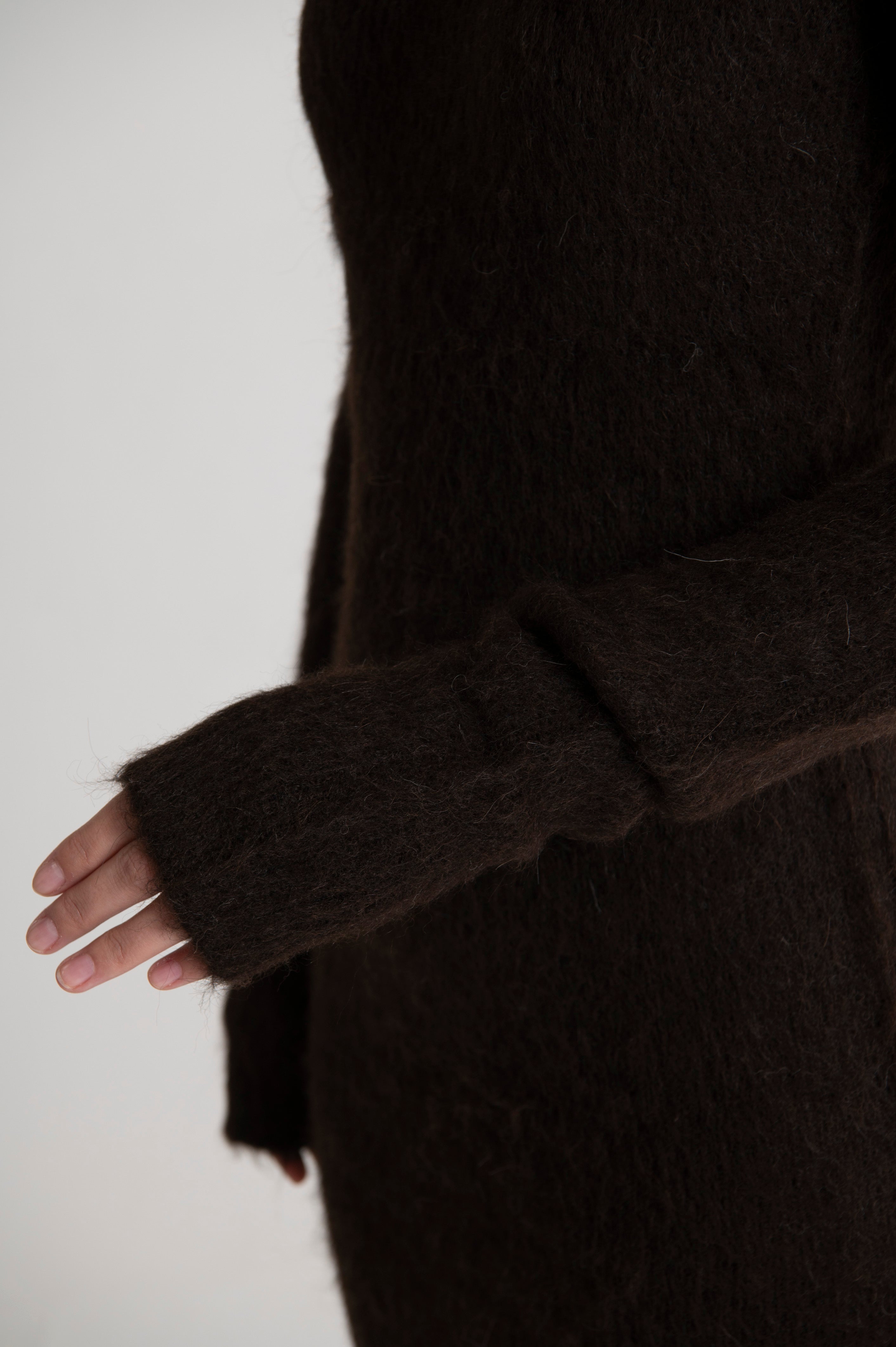 Long Sweater Dress Dark Brown