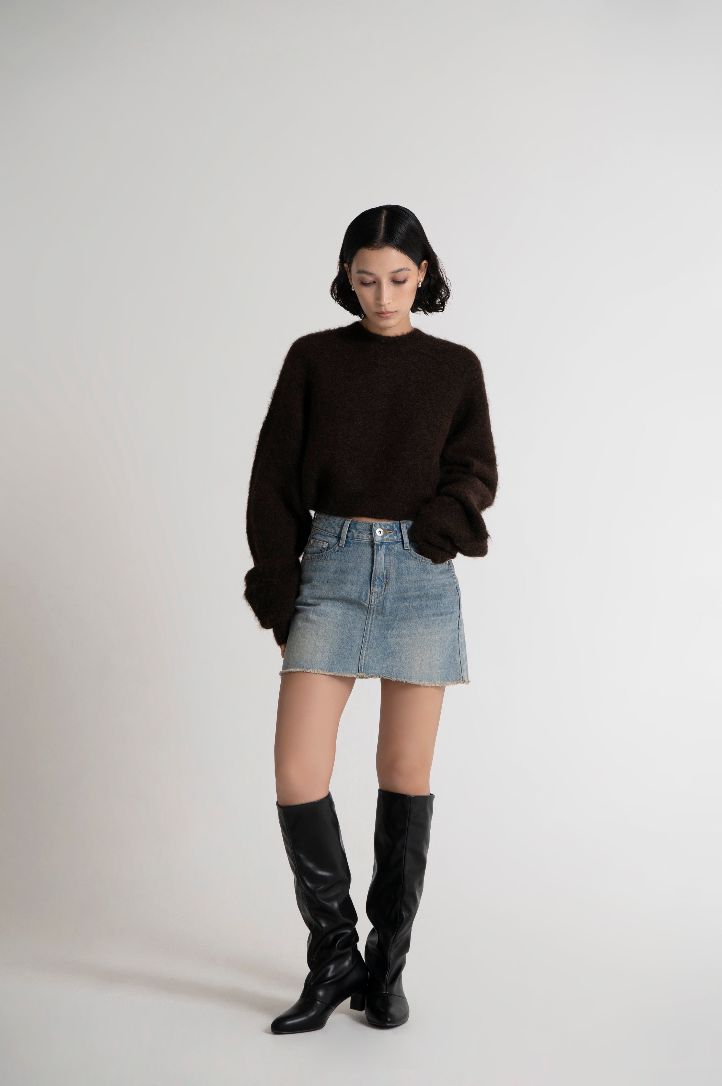 Short Torrent Crew Neck Dark Brown