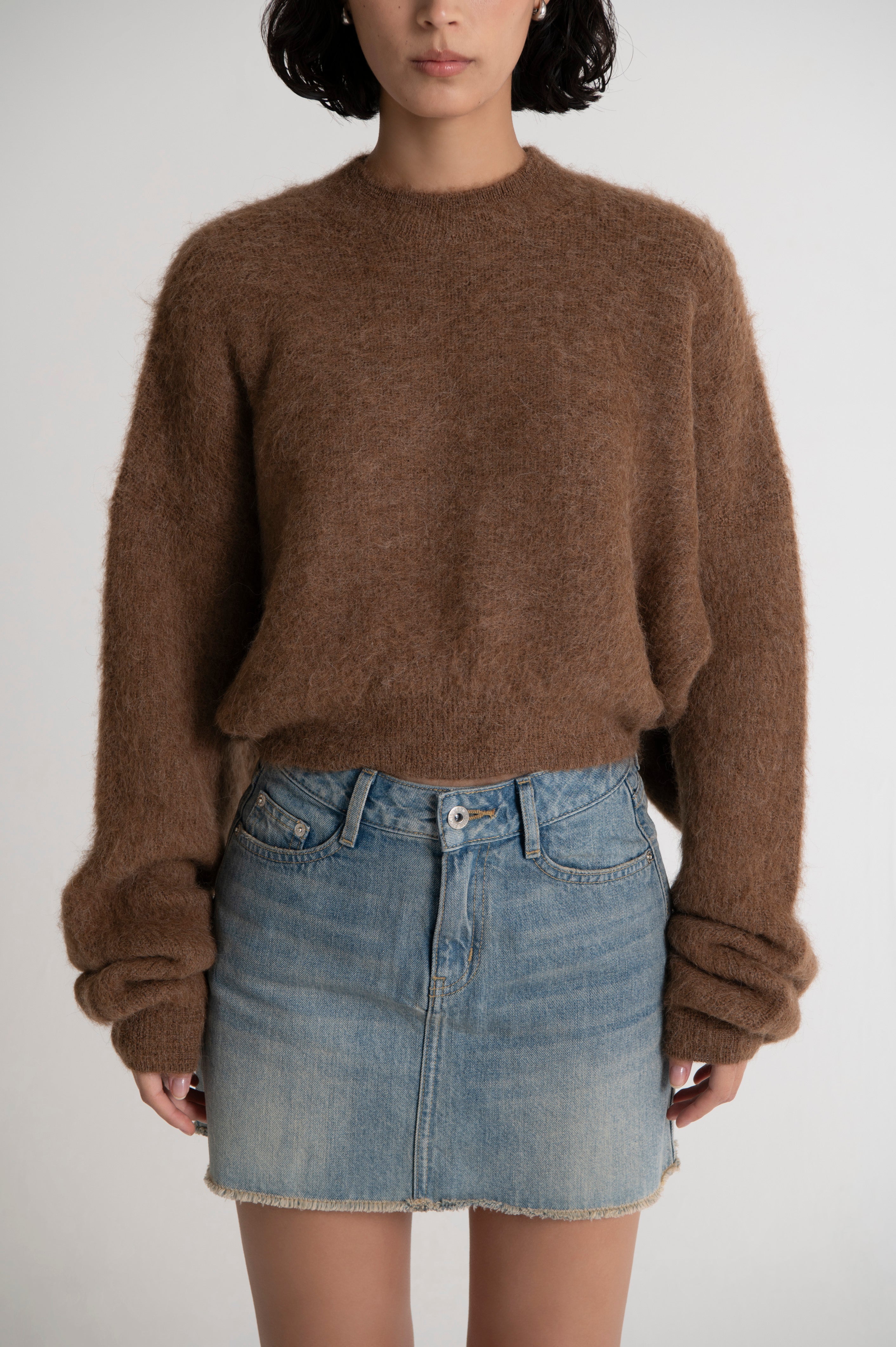 Short Torrent Crew Neck Light Brown