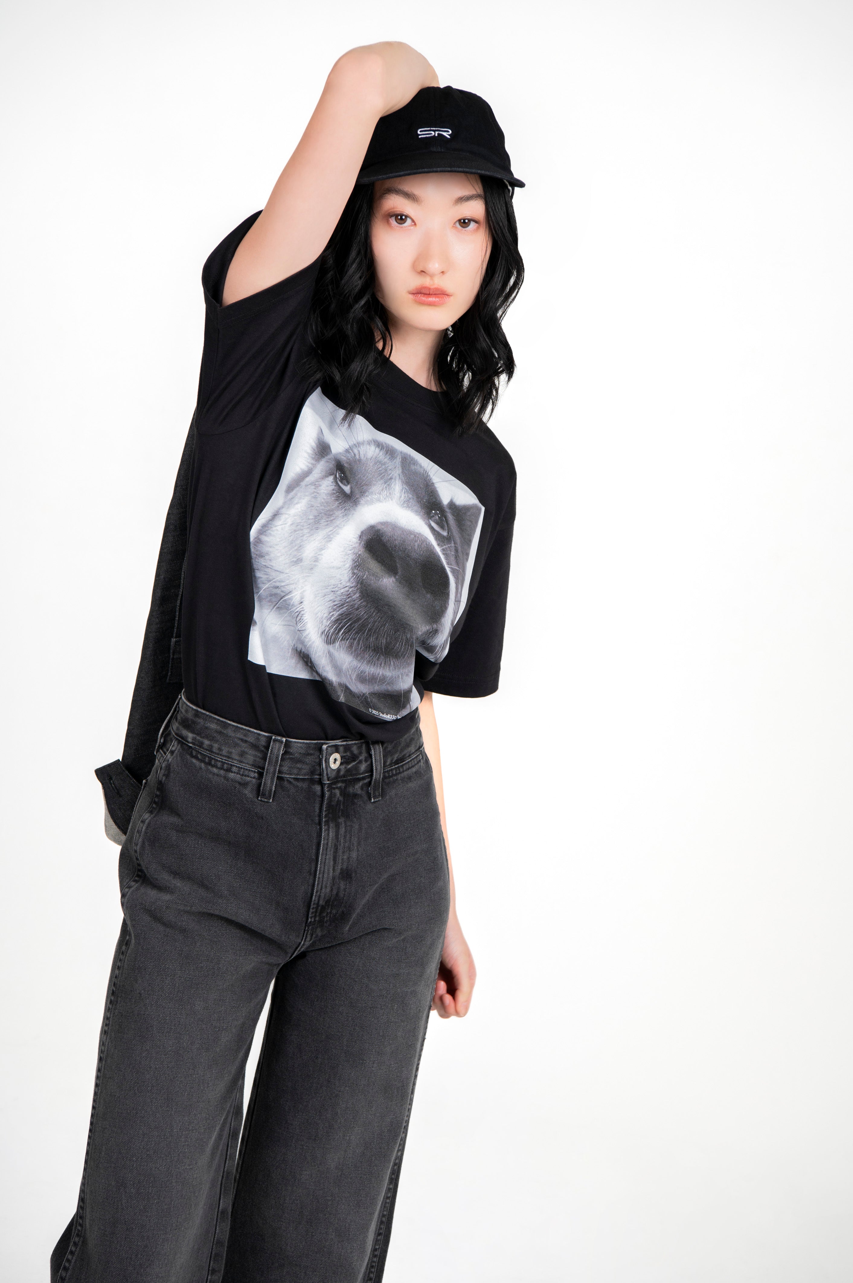 Dog Photo T-Shirt Black