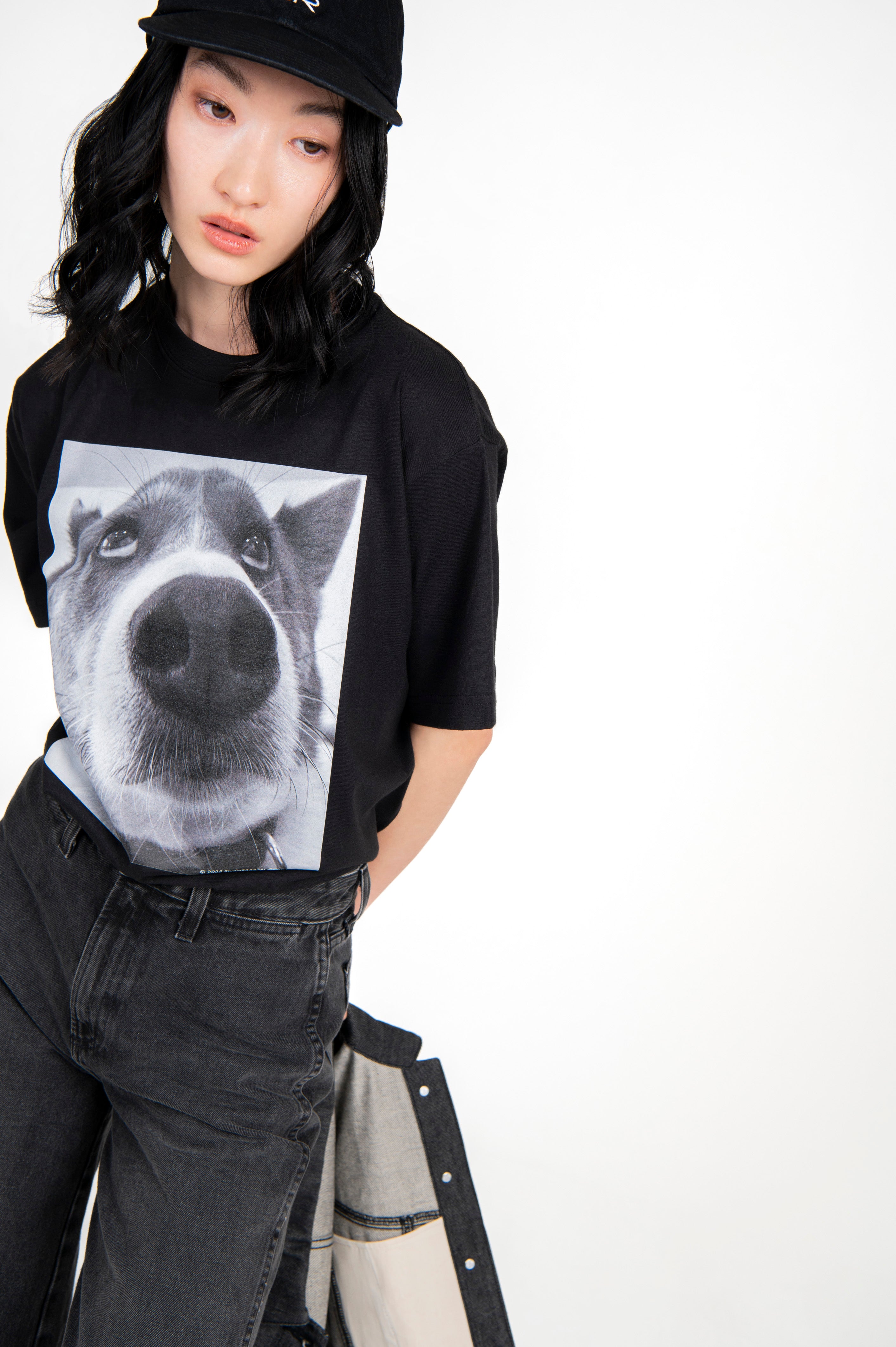 Dog Photo T-Shirt Black