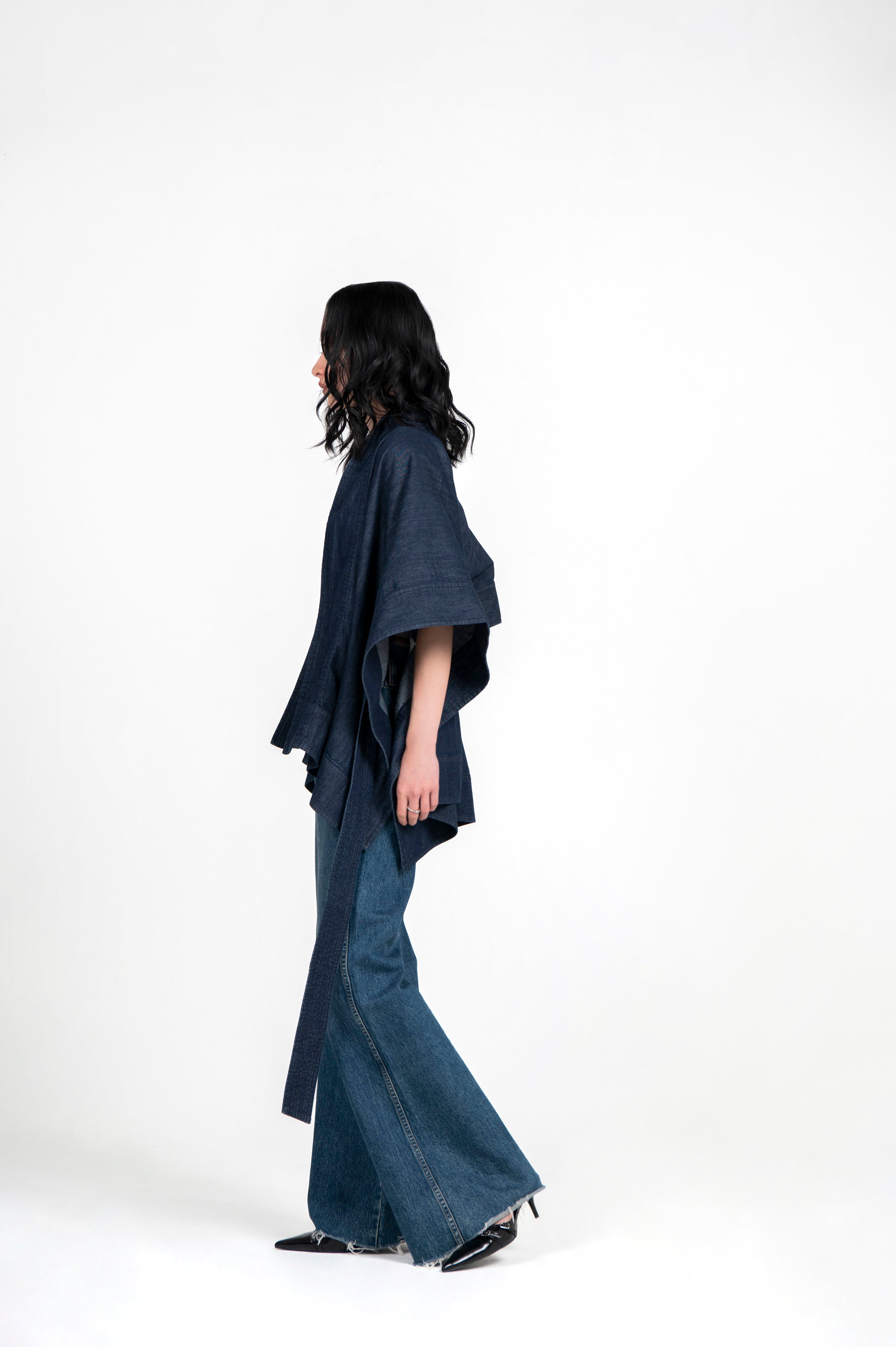 Kimono Light Weight Denim Jacket Indigo