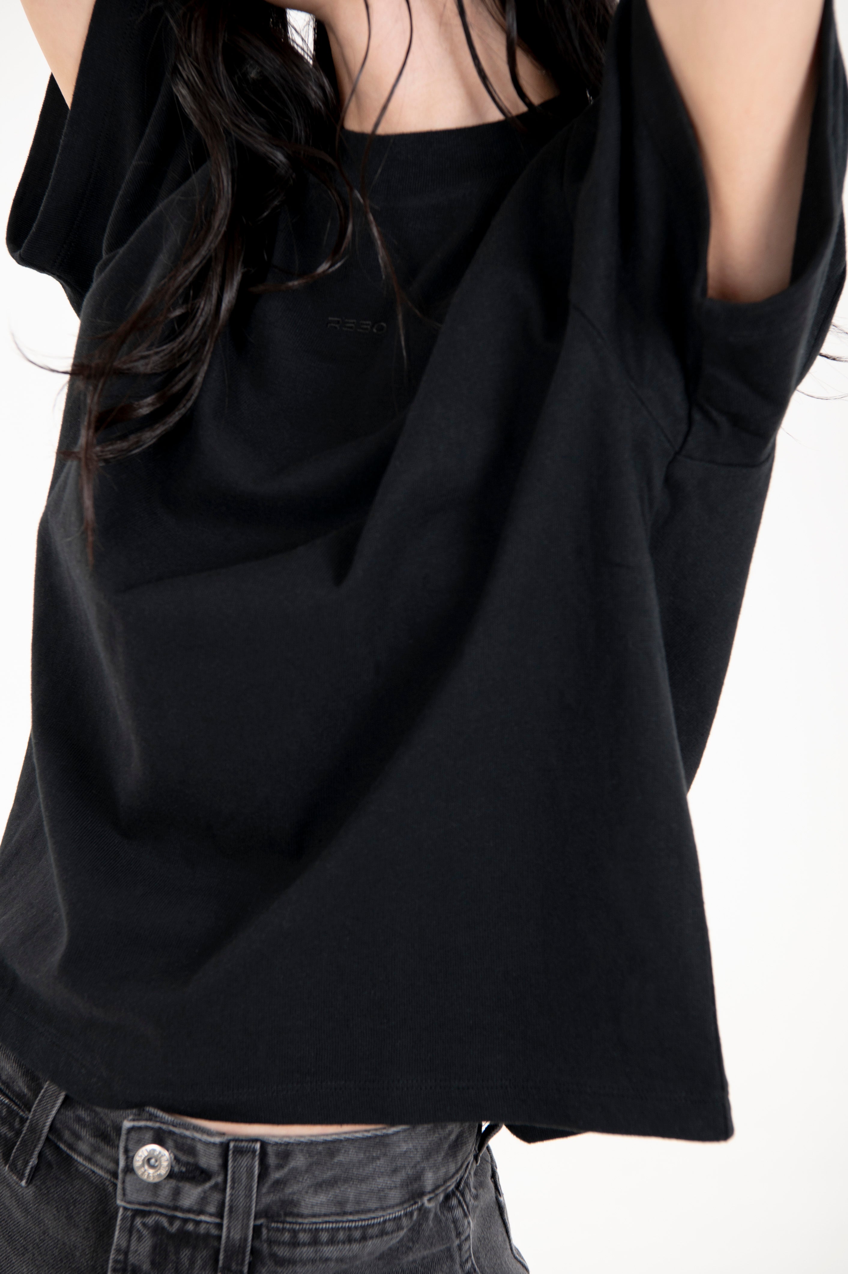 TSURIAMI JERSEY BOX TEE BLACK