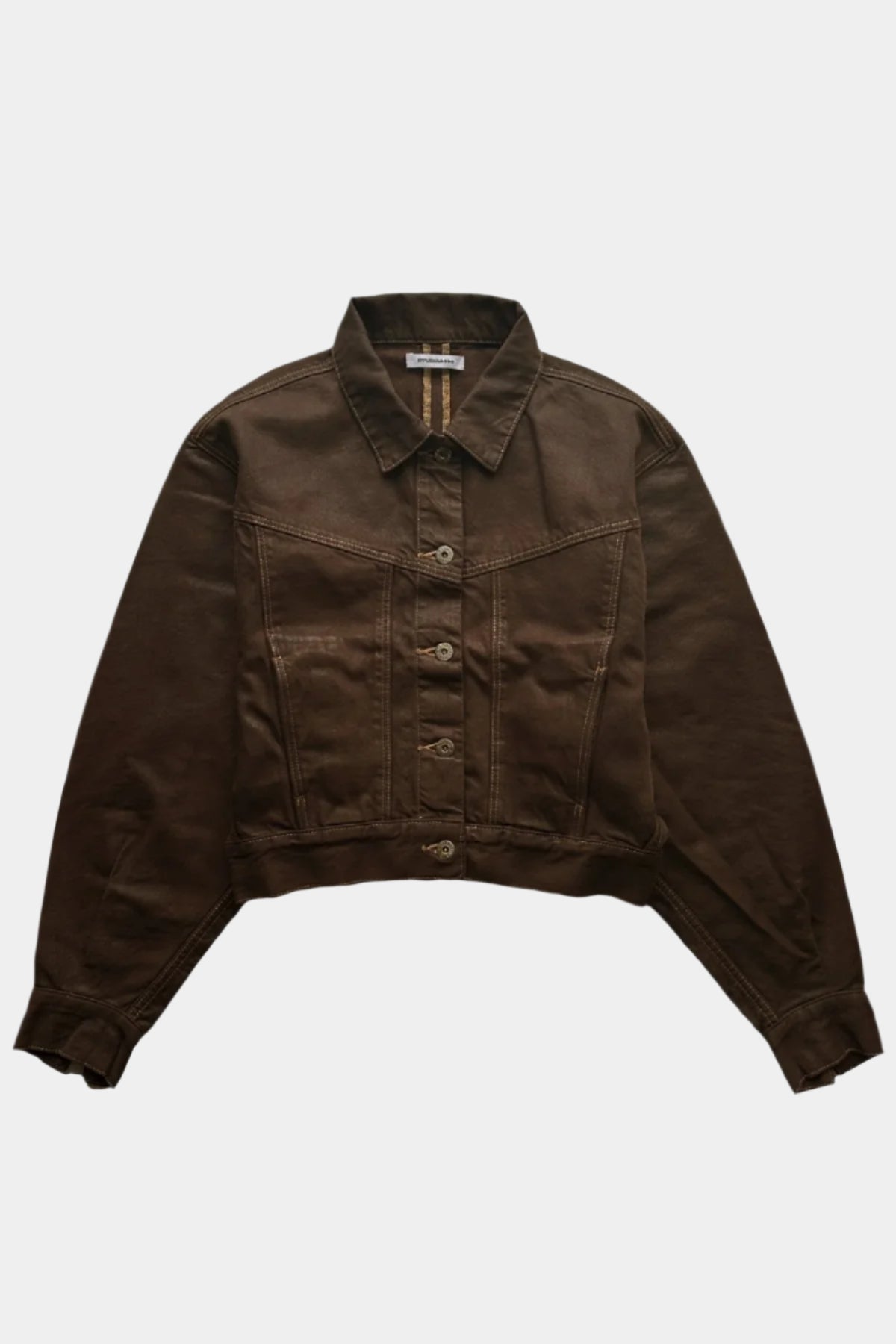 Coated Dolman Sleeve Jacket Dark Brown