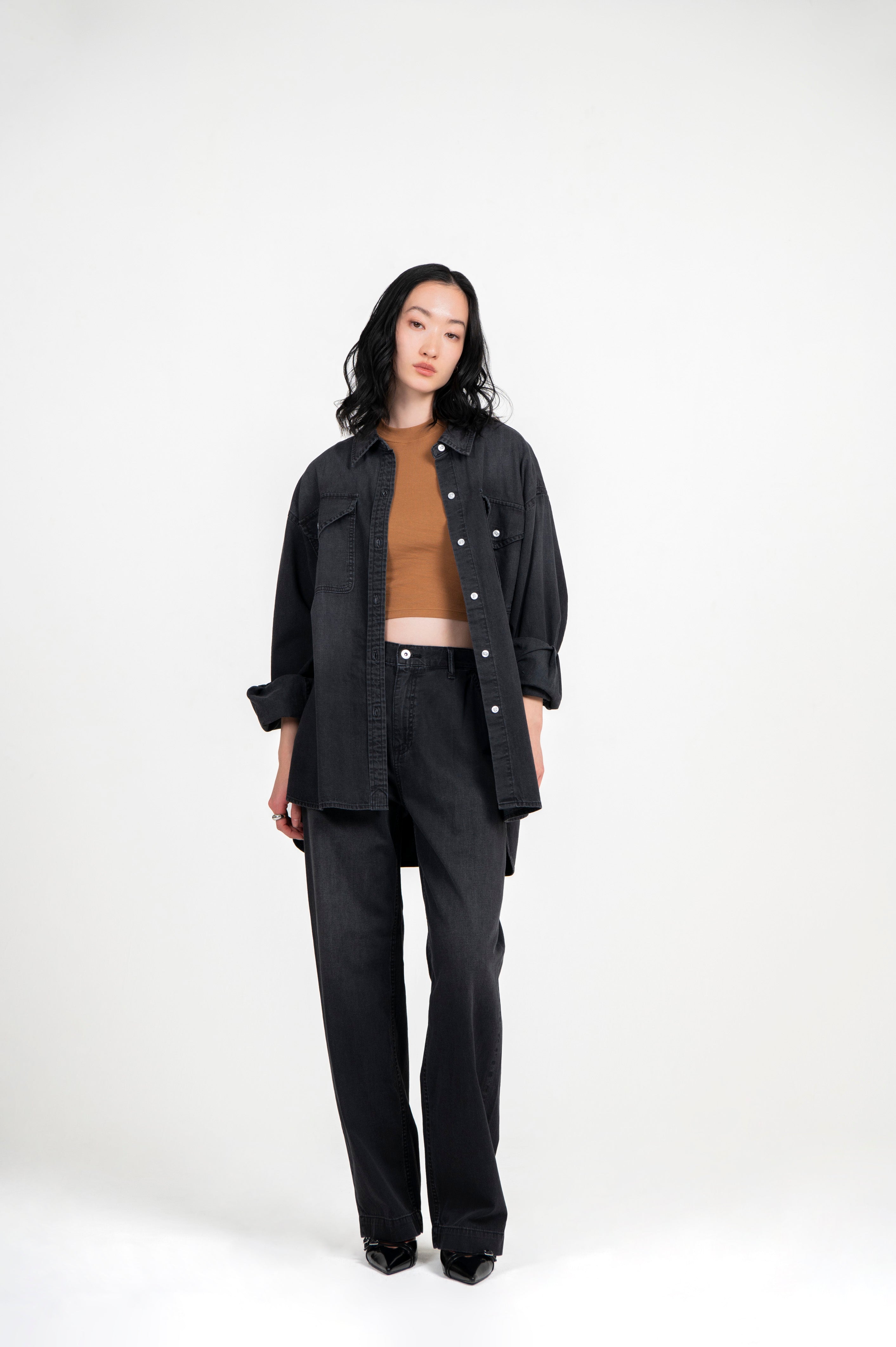 Light Weight Denim Shirt Black