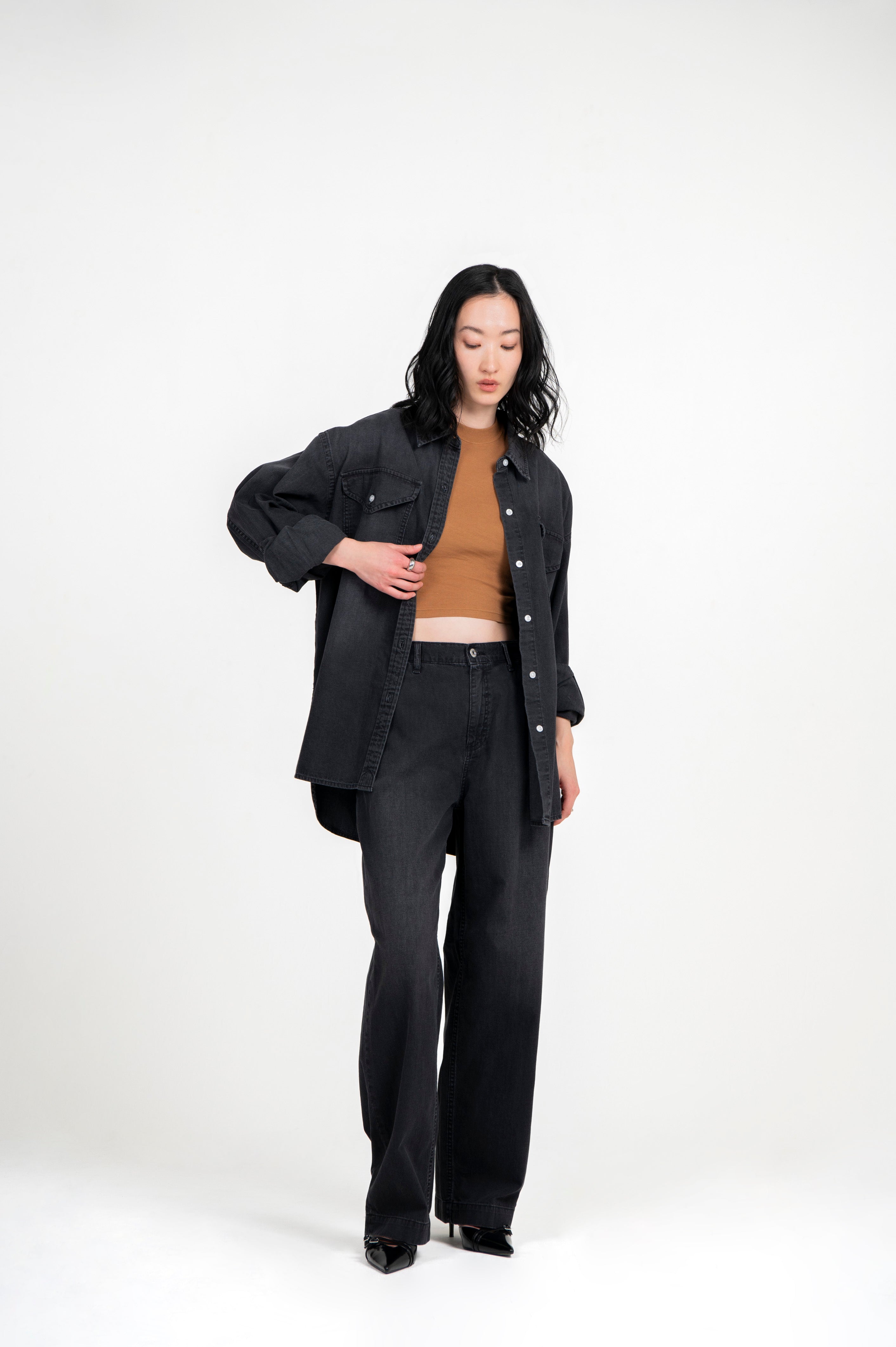 Light Weight Denim Shirt Black