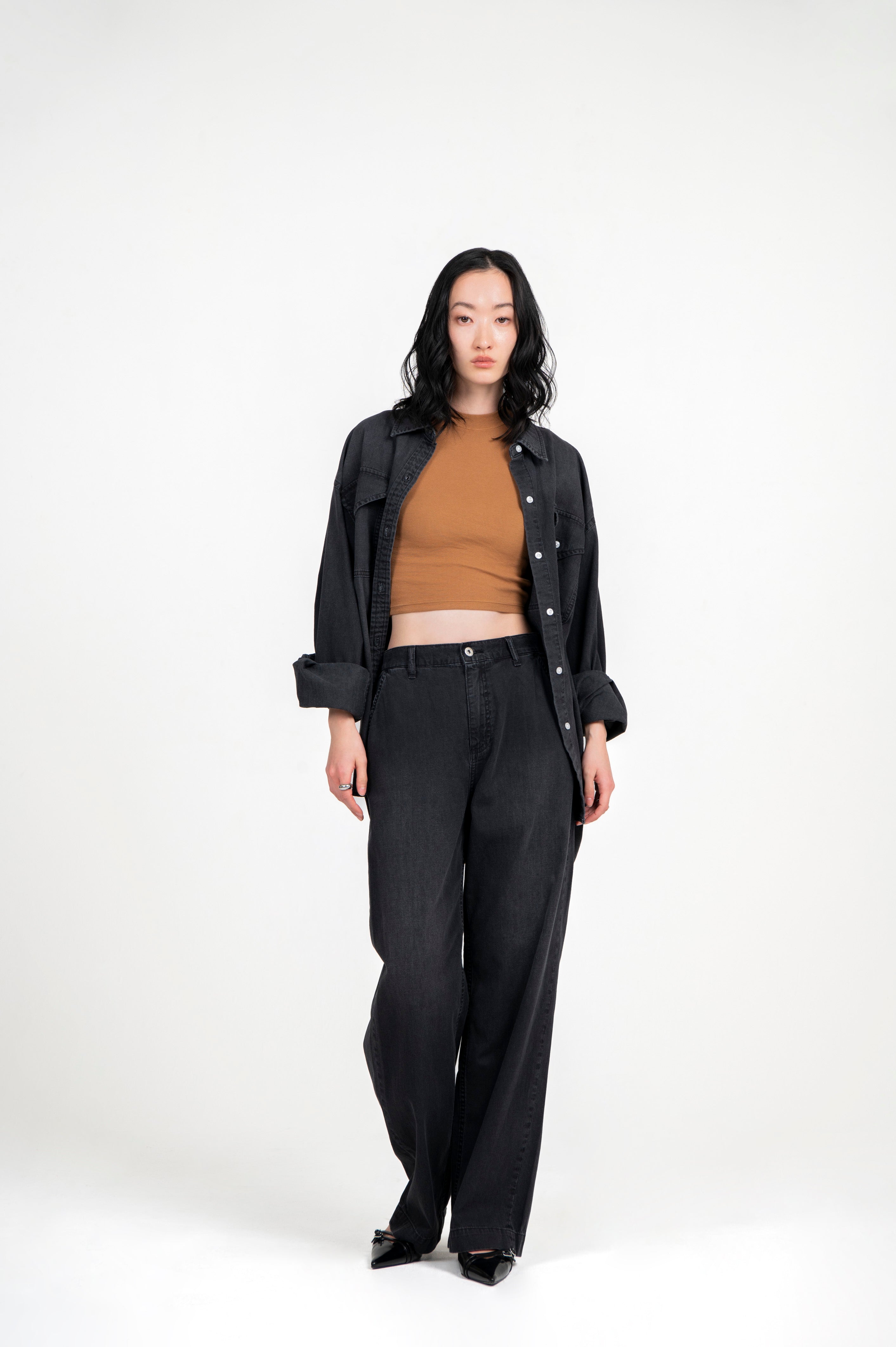 Light Weight Denim Trouser Black