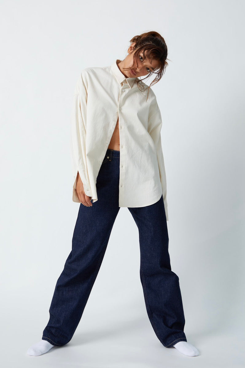 Boyfriend Shirt - Ecru full front