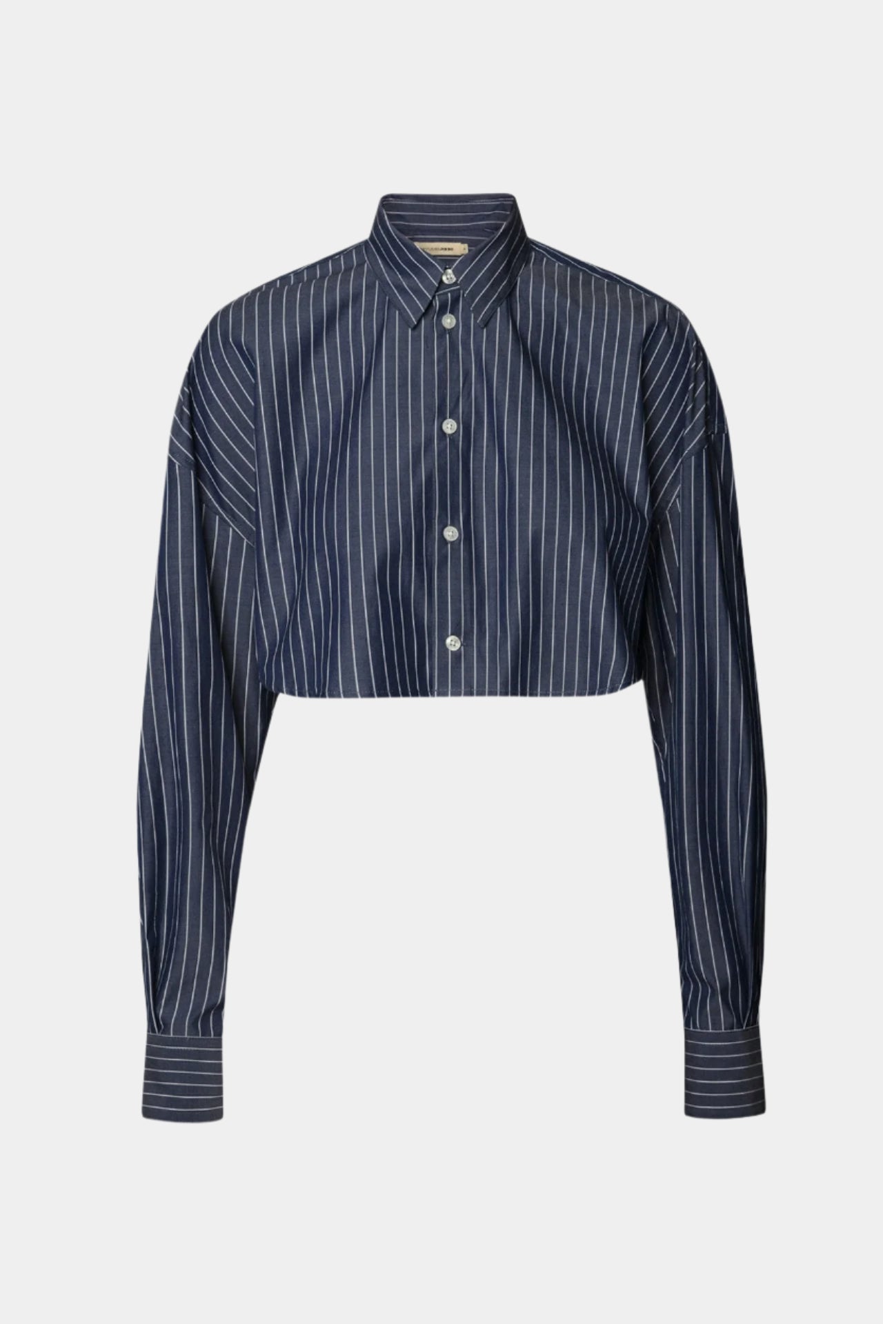 Cropped Shirt - Navy Stripe