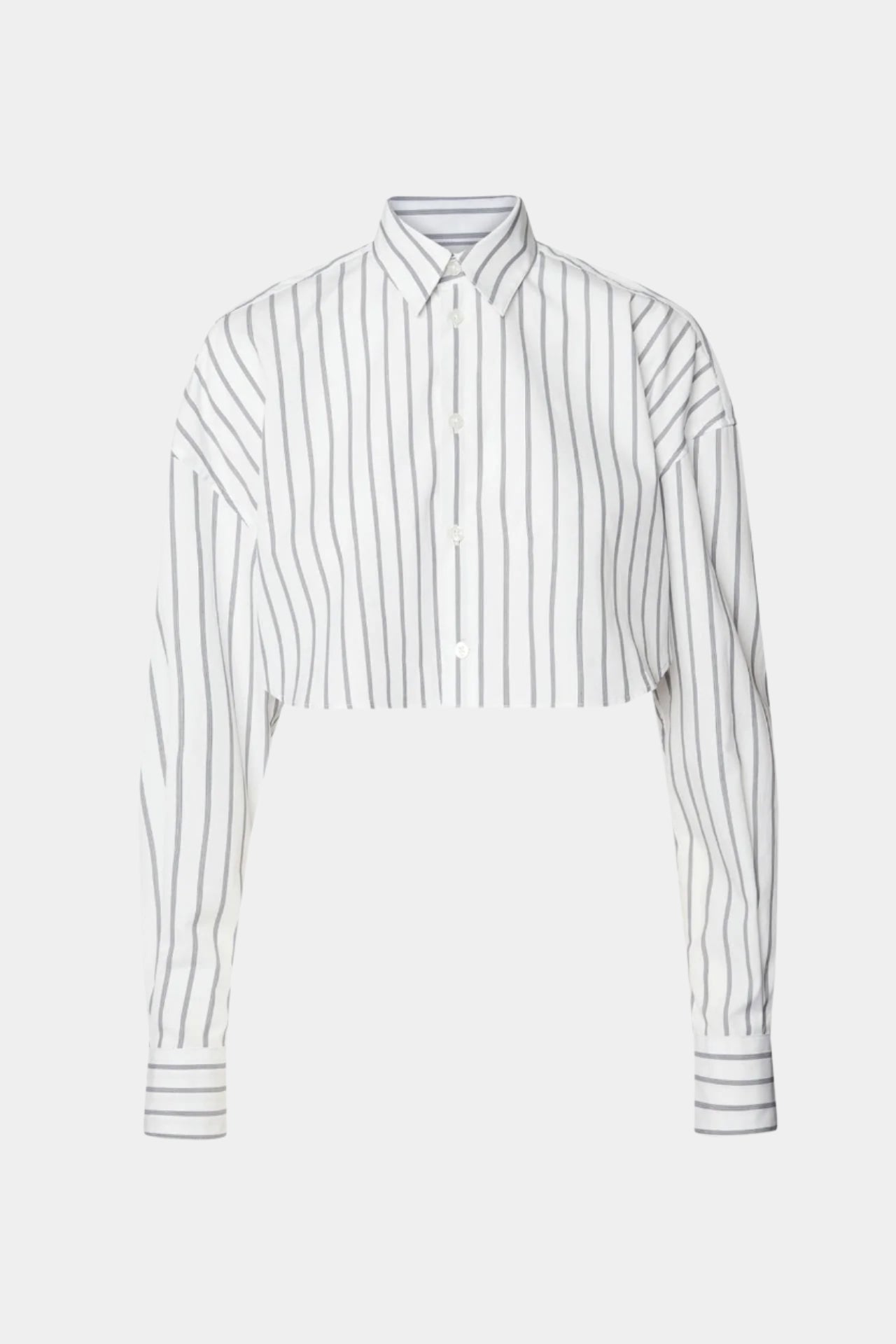 Cropped Shirt - White Stripe