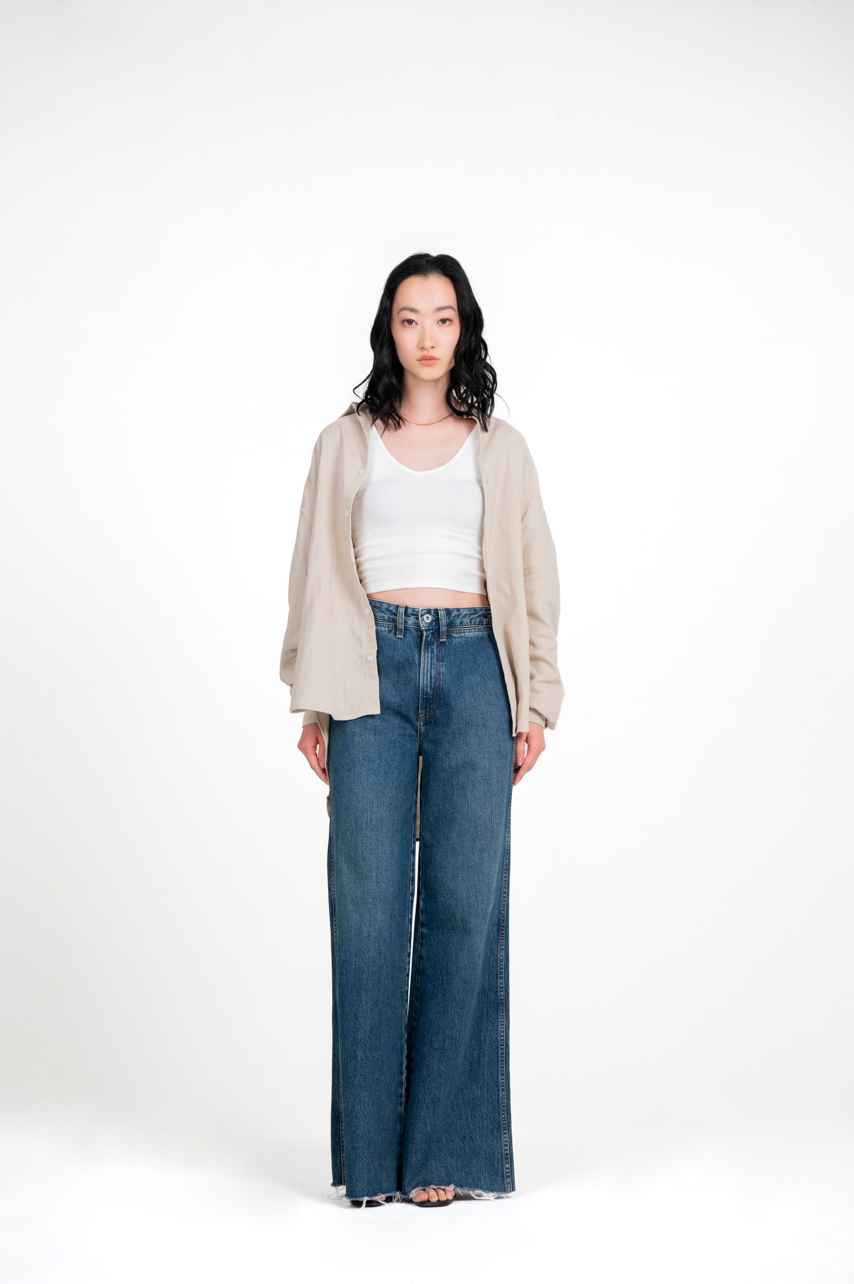 Sheer Double Gauze Shirt Beige