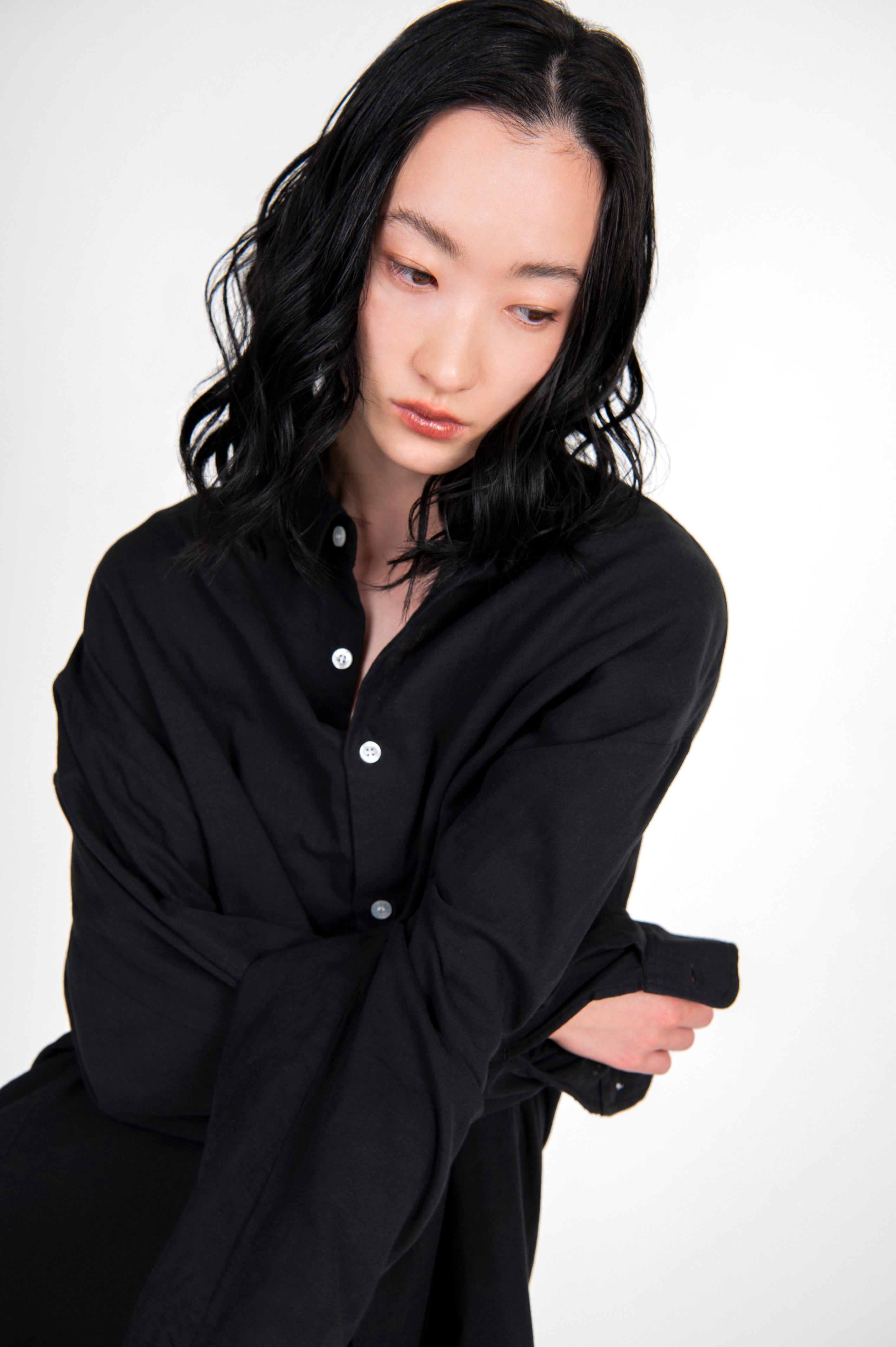 Sheer Double Gauze Shirt Black