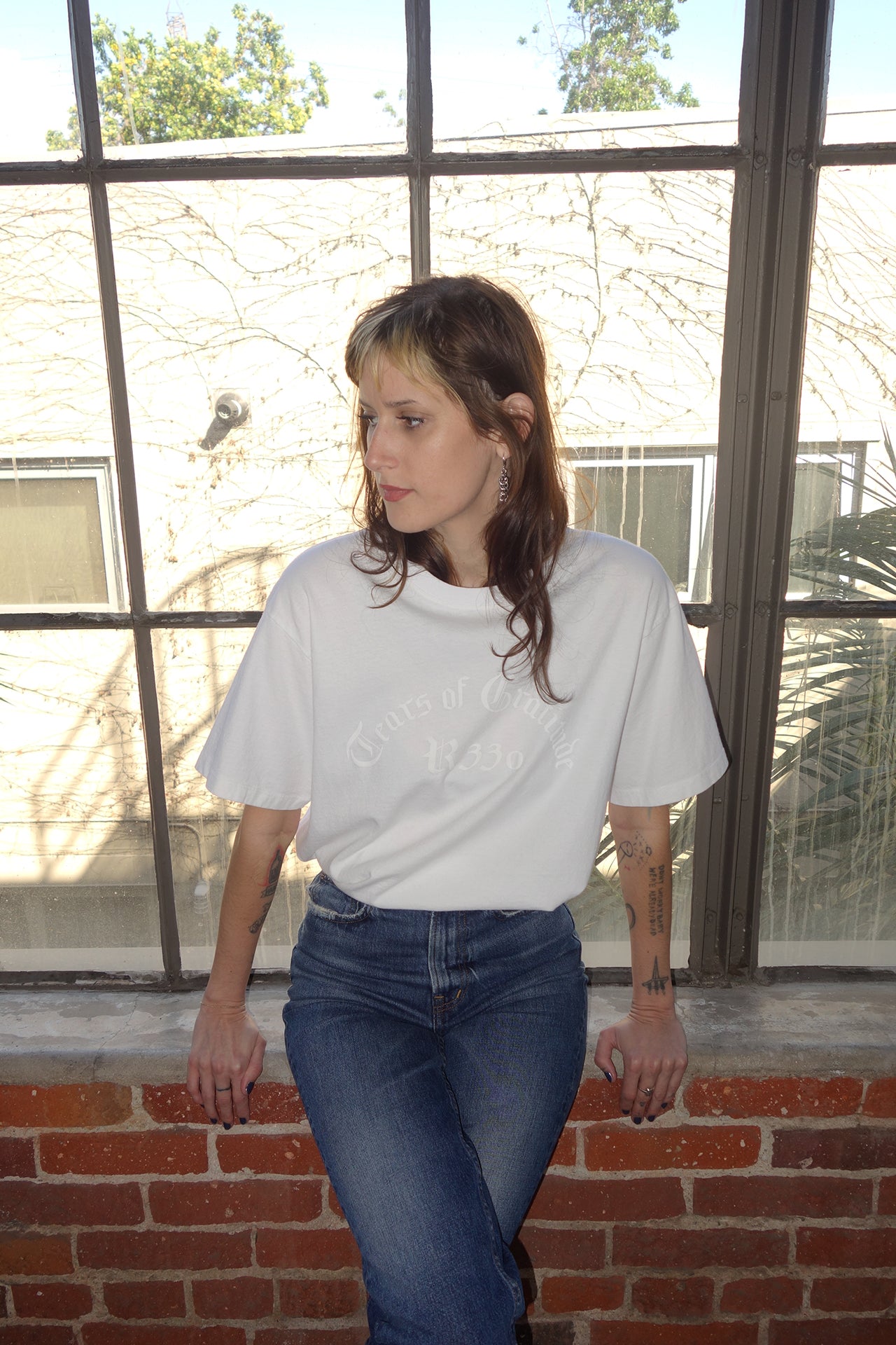 Tears of Gratitude T- Shirt - White Model front 1