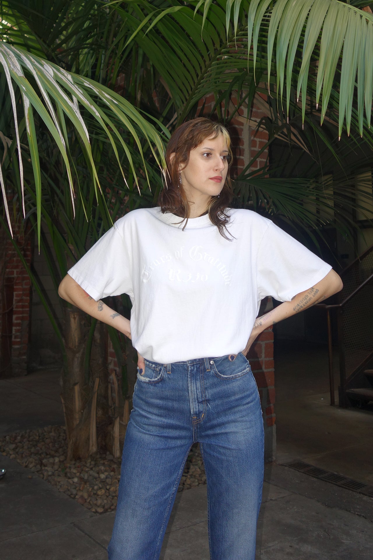 Tears of Gratitude T- Shirt - White Model front 2