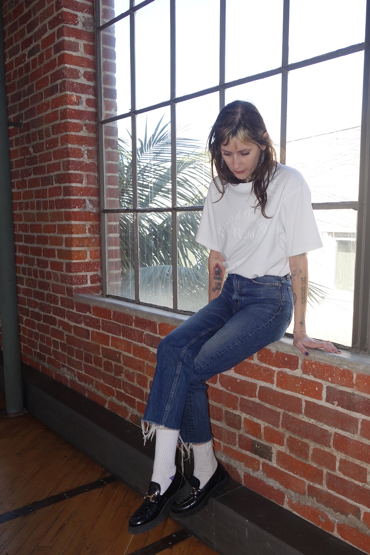 Tears of Gratitude T- Shirt - White Model front 3