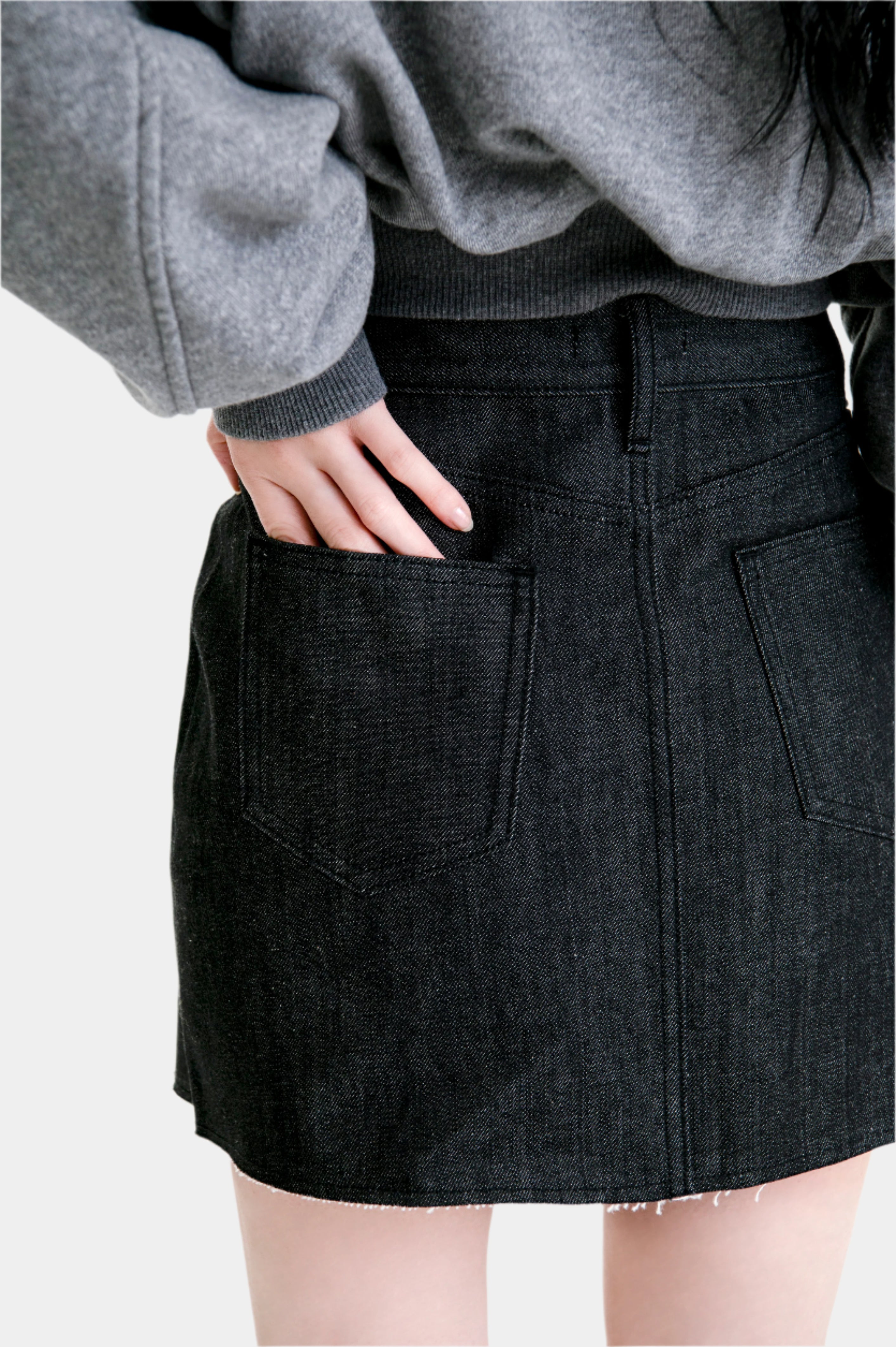 Denim Mini Skirt Black