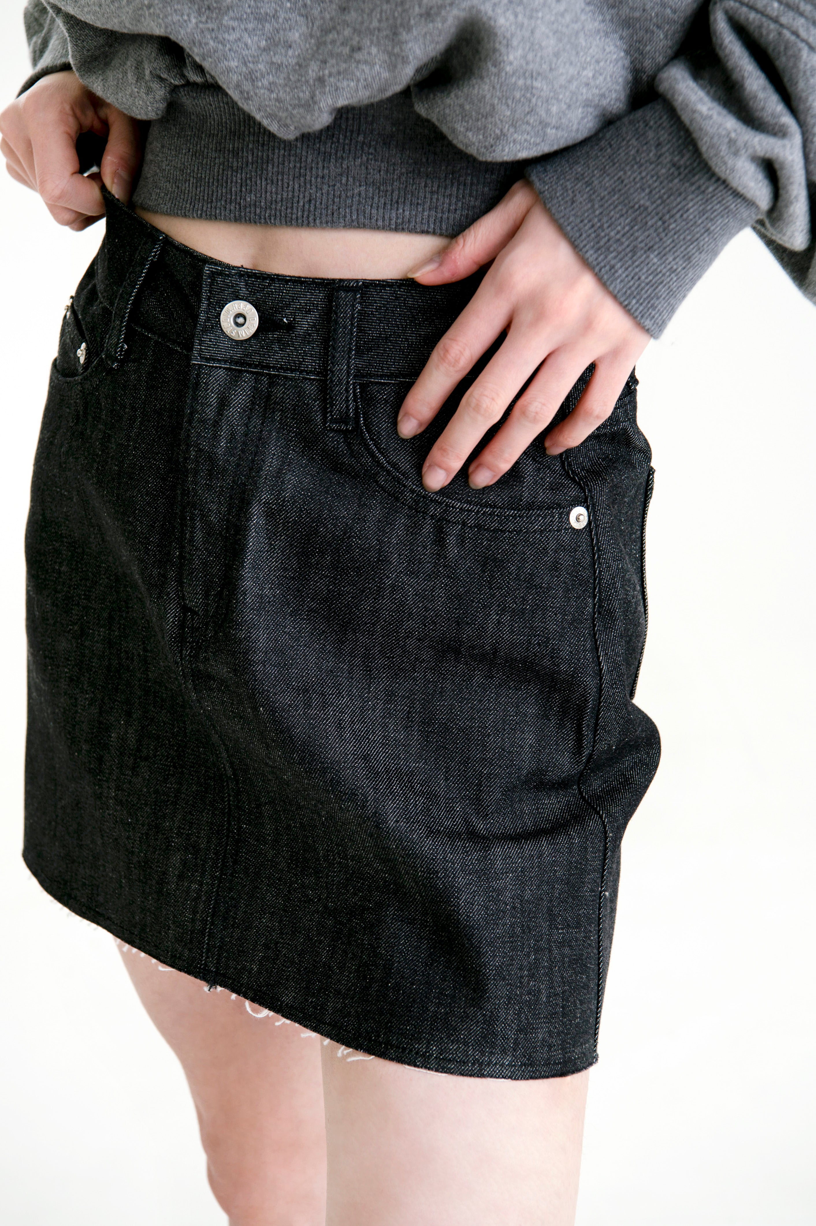 Denim Mini Skirt Black