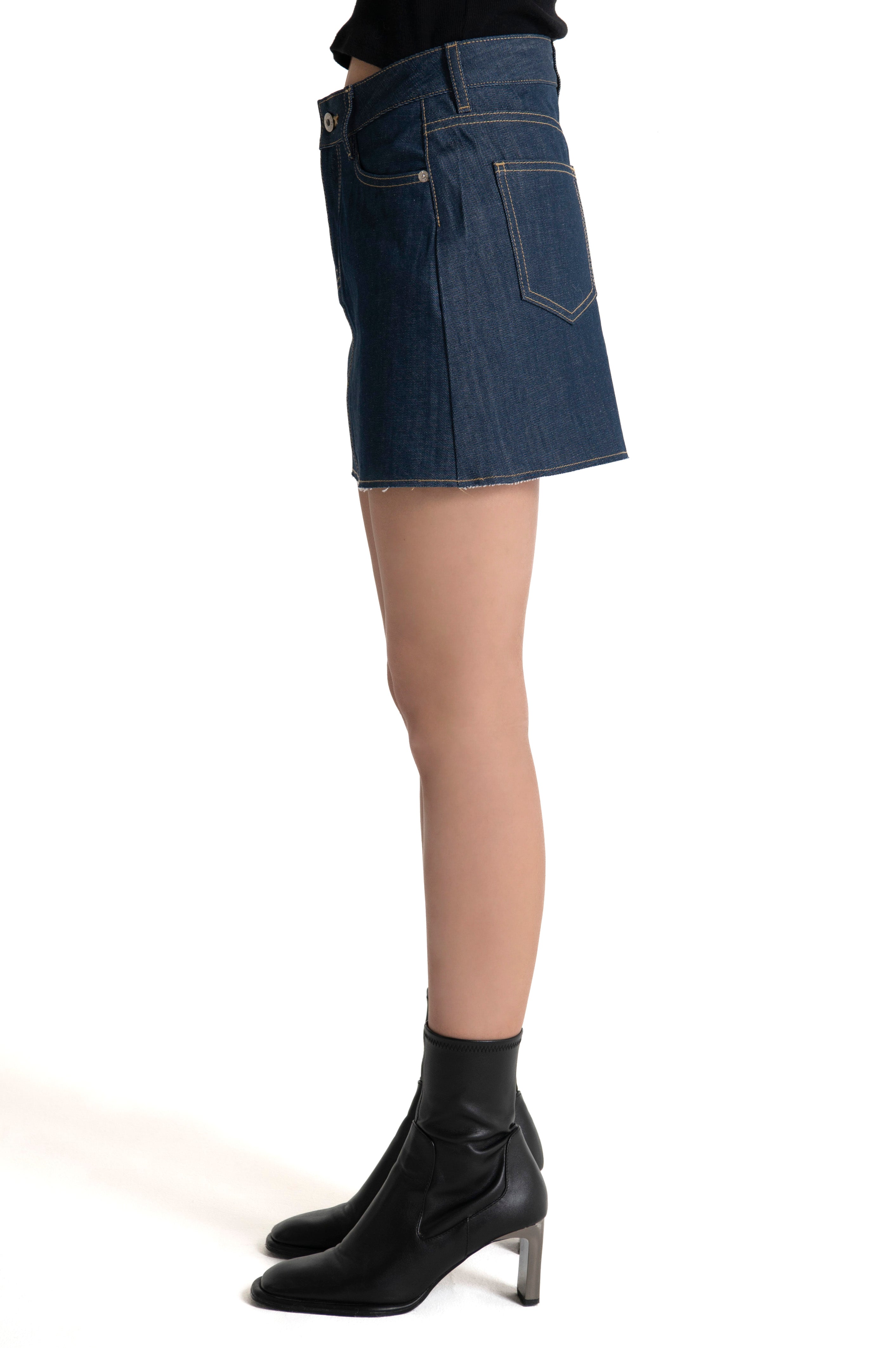 Denim Mini Skirt Dark Indigo