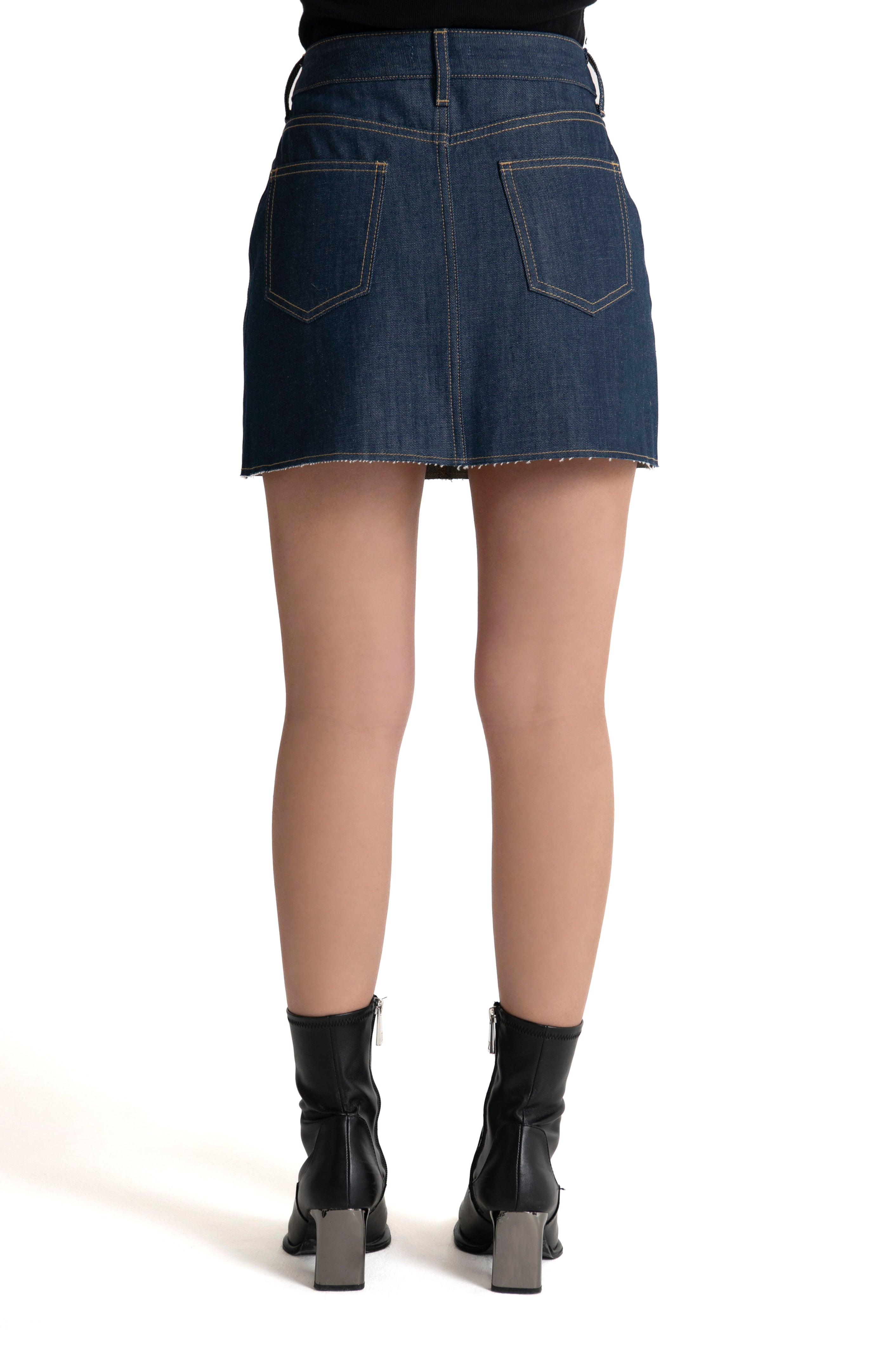 Denim Mini Skirt Dark Indigo