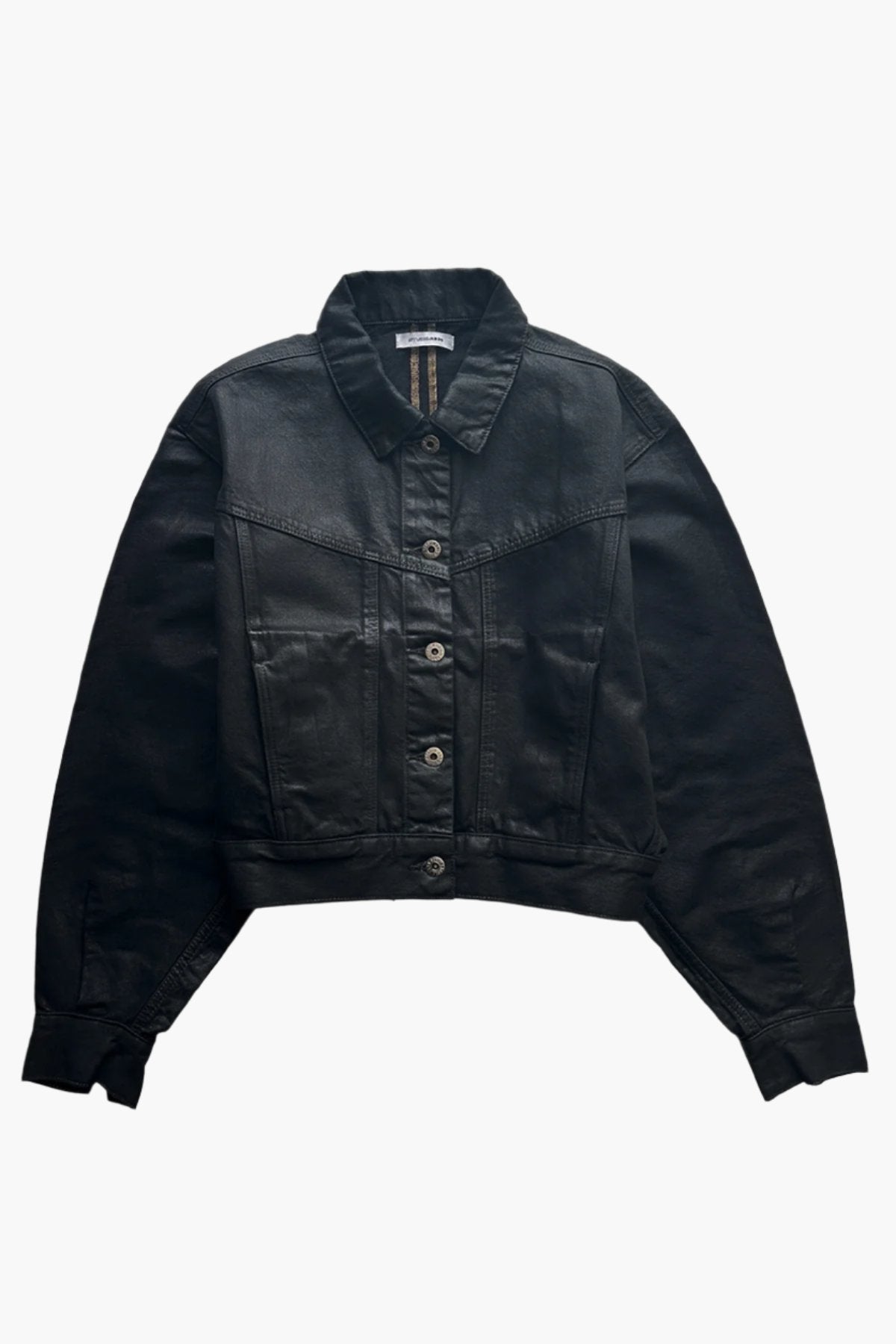 Coated Dolman Sleeve Jacket Black