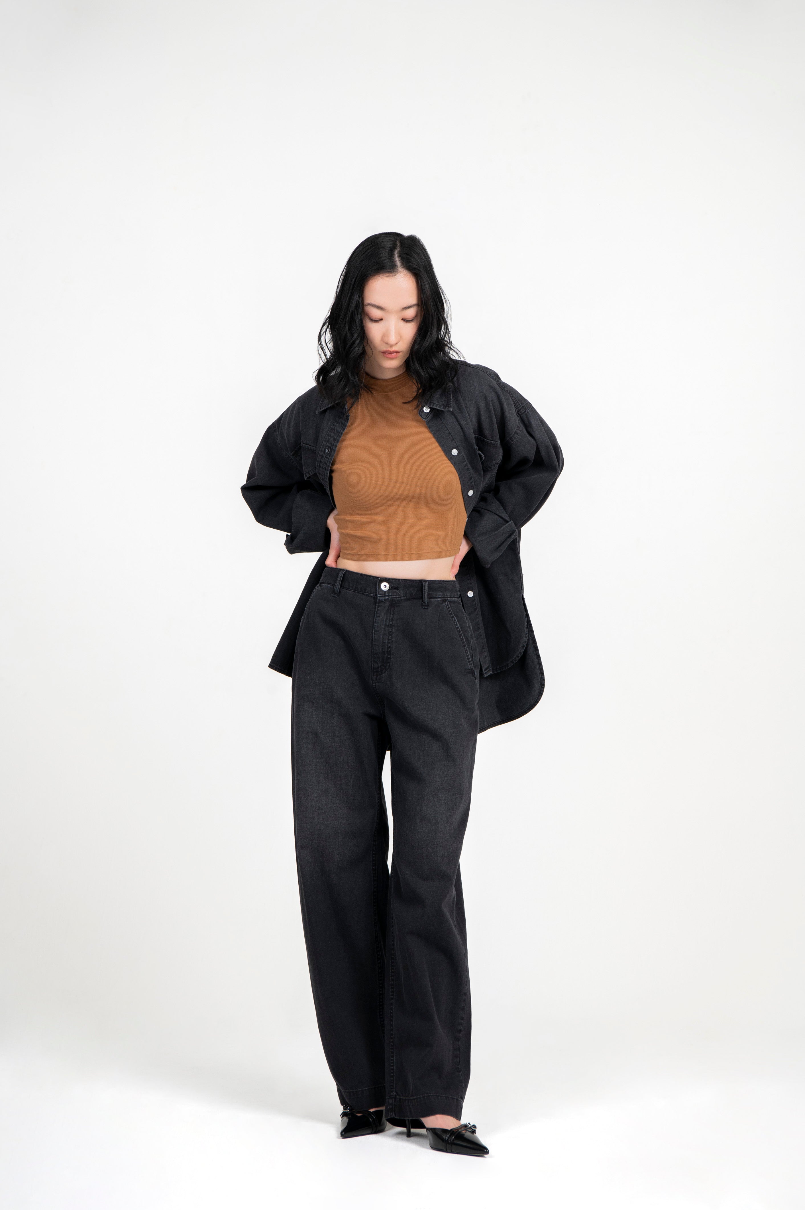 Light Weight Denim Trouser Black
