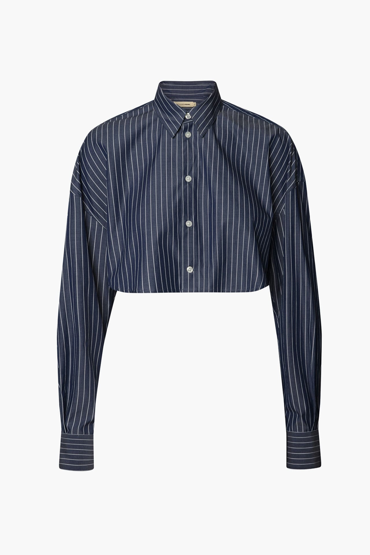 Cropped Shirt - Navy Stripe