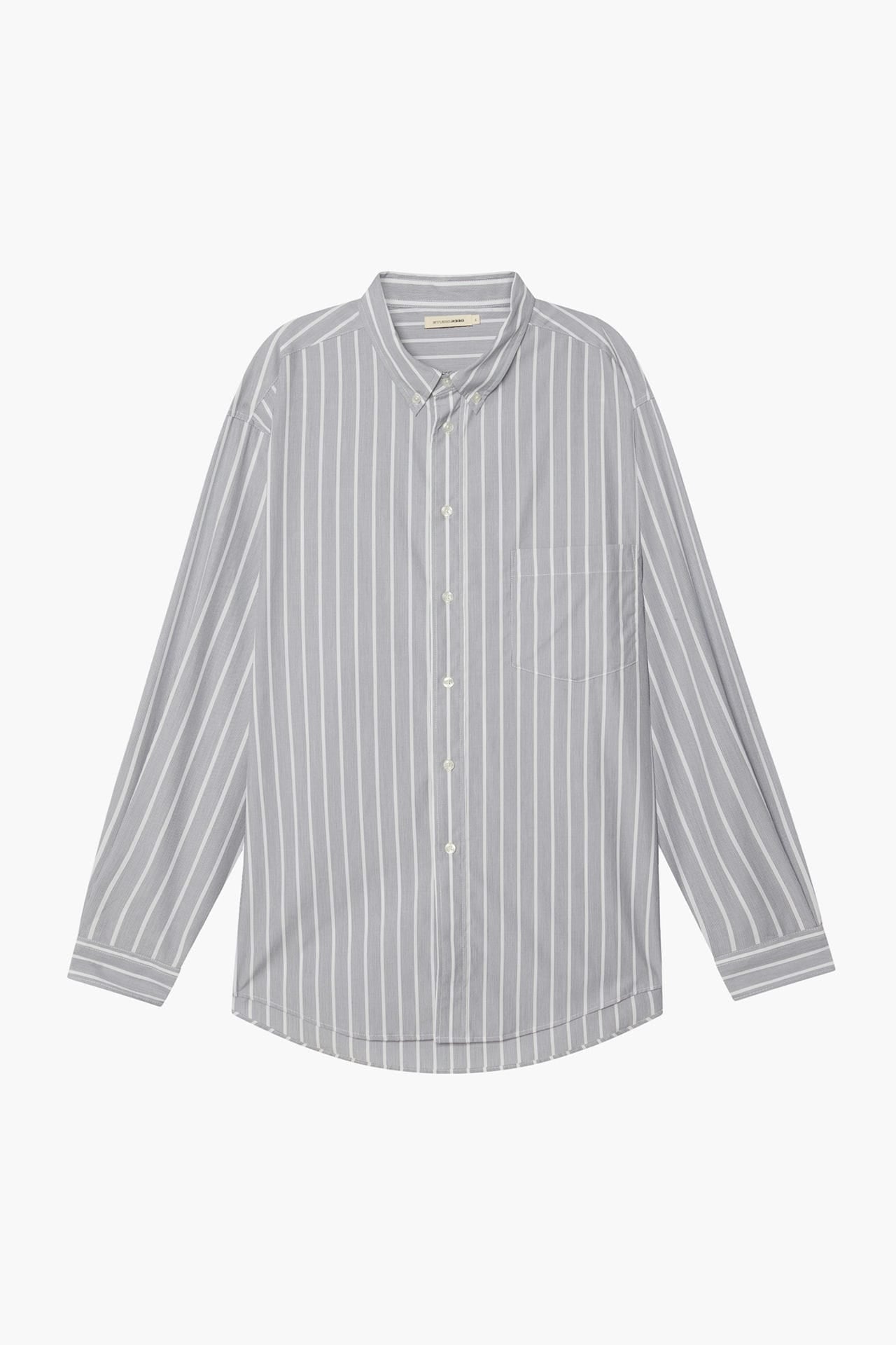 Oversized Shirt - Grey Stripe