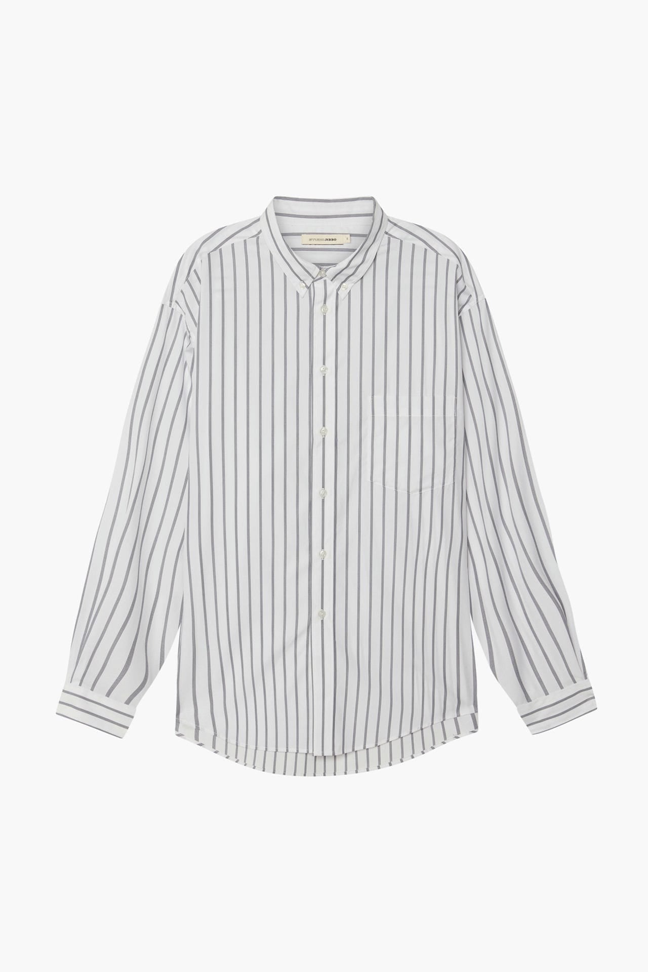 Oversized Shirt - White Stripe