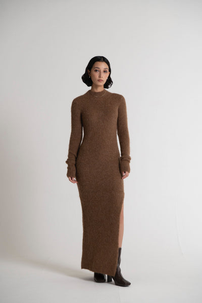 Long Sweater Dress Light Brown Long Sweater Dress Light Brown